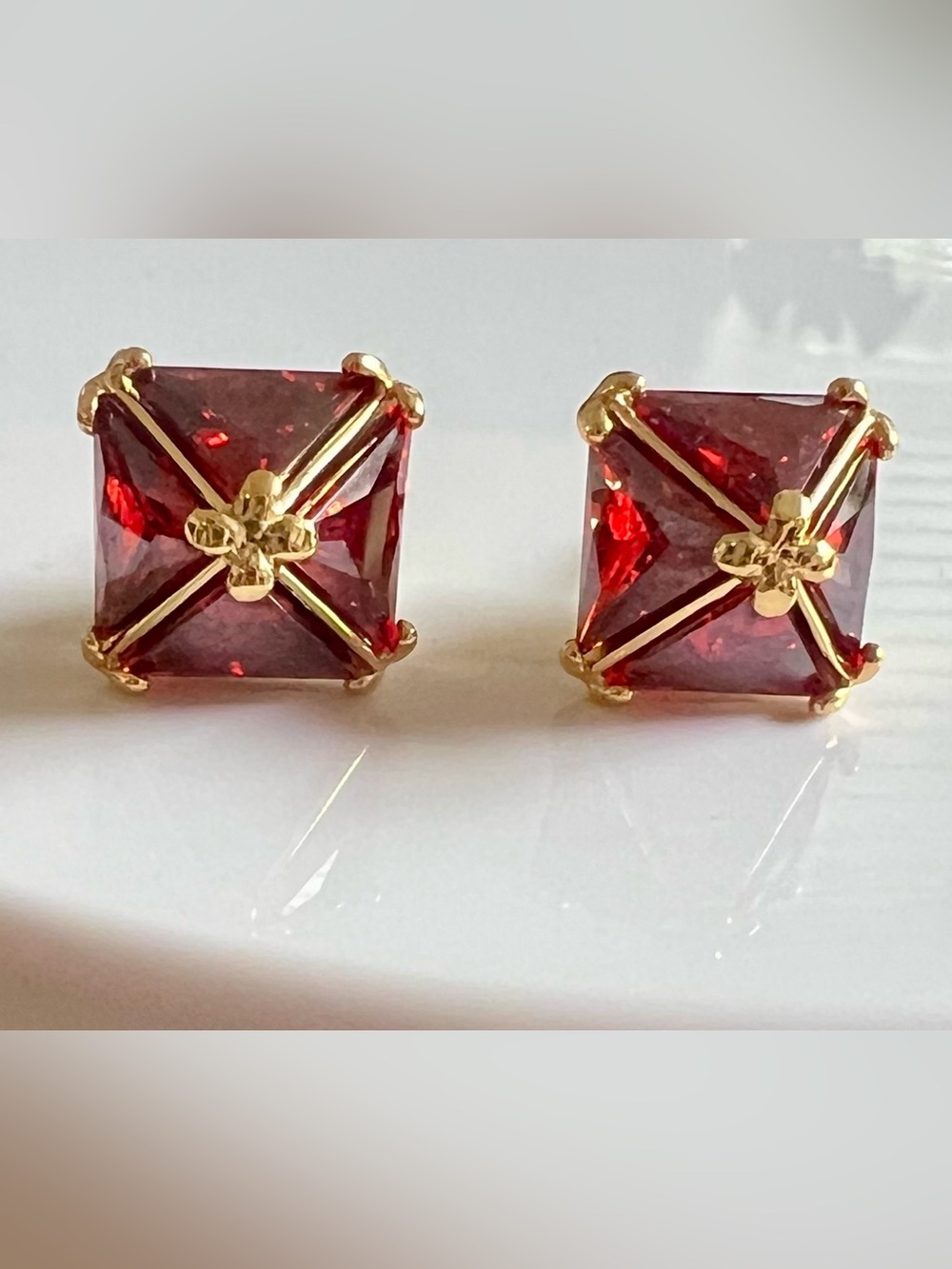 Henri Bendel Red Square Stud Earrings - Women Jewelry